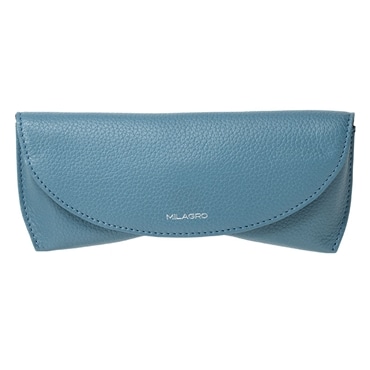 MILAGRO シュリンクレザー・眼鏡ケース・サックスブルー