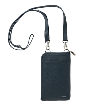 MILAGRO シュリンクレザー・携帯ウォレット・ネイビー