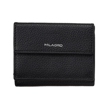 MILAGRO シュリンクレザー・3つ折り財布・ブラック