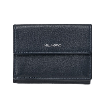 MILAGRO シュリンクレザー・3つ折り財布・ネイビー