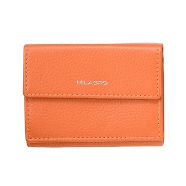MILAGRO シュリンクレザー・3つ折り財布・オレンジ