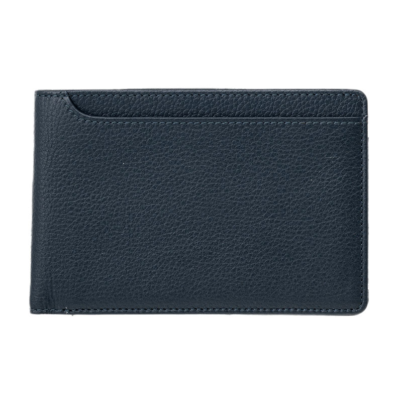 MILAGRO シュリンクレザー・トラベル対応2つ折り財布・ネイビー