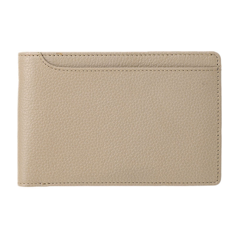 MILAGRO シュリンクレザー・トラベル対応2つ折り財布・トープ