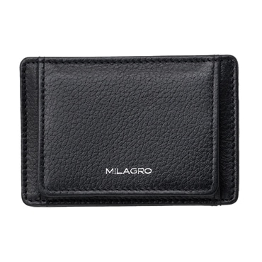 MILAGRO シュリンクレザー・薄型コイン＆パスケース・ブラック