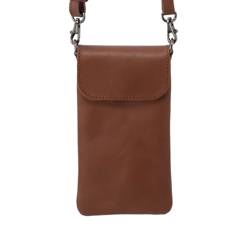 ANON ナチュラルレザー・スマホショルダー・レッドブラウン