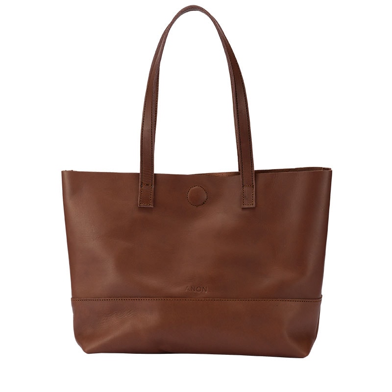 ANON ナチュラルレザー・トートバック・レッドブラウン