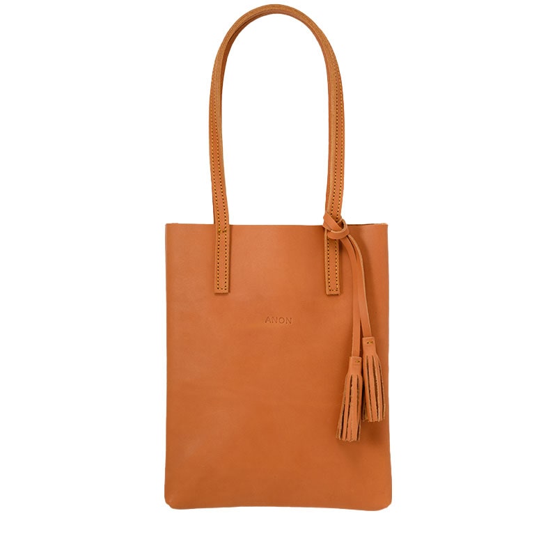 ANON ナチュラルレザー・ミニトートバッグ・コニャック