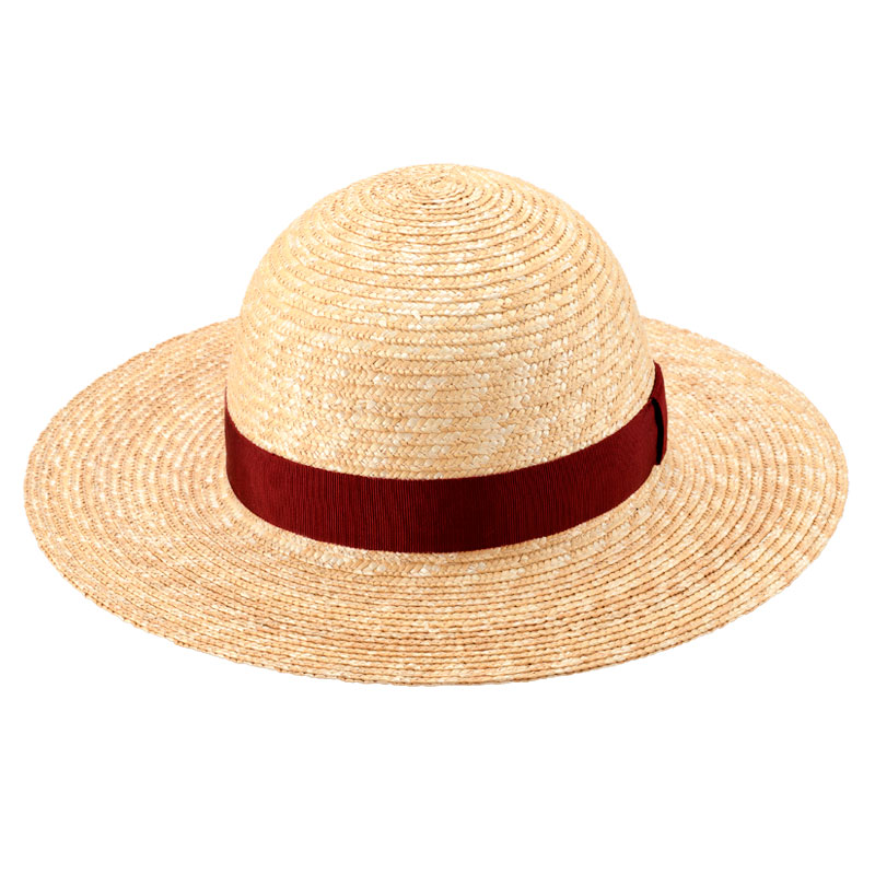 田中帽子店 Roger（ロジャー）麦わら つば広丸型ハット・M-レッドリボン