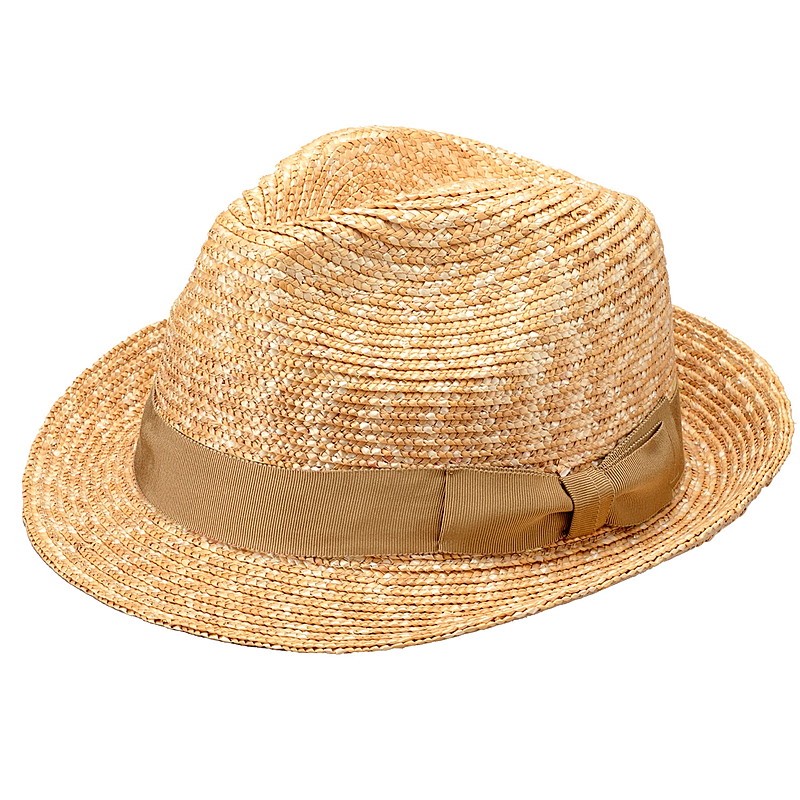 田中帽子店 Dino（ディーノ）麦わら 中折れハット・ベージュリボン