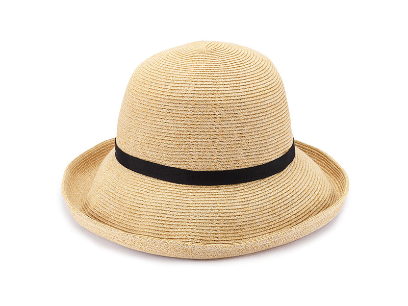 田中帽子店 Alena（アレナ）麻調ブレード・つば広キャペリンハット・L-ナチュラル