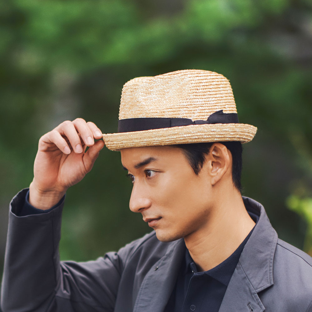 田中帽子店 Marek（マレク）麦わら 短つば中折れハット・ナチュラル L