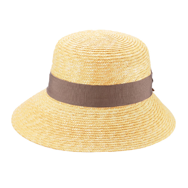 田中帽子店 Olivia（オリビア）麦わら 女優帽・グレージュリボン