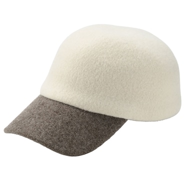 YOKOI BERET ウールキャップ・モカ＆ホワイト
