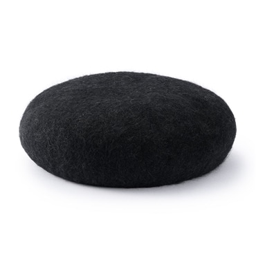 YOKOI BERET Celia（セリア） アンゴラ混 起毛リブベレー・ブラック