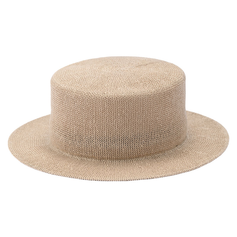 YOKOI BERET SUZUKA(スズカ) 麻混 カンカン帽・ベージュ