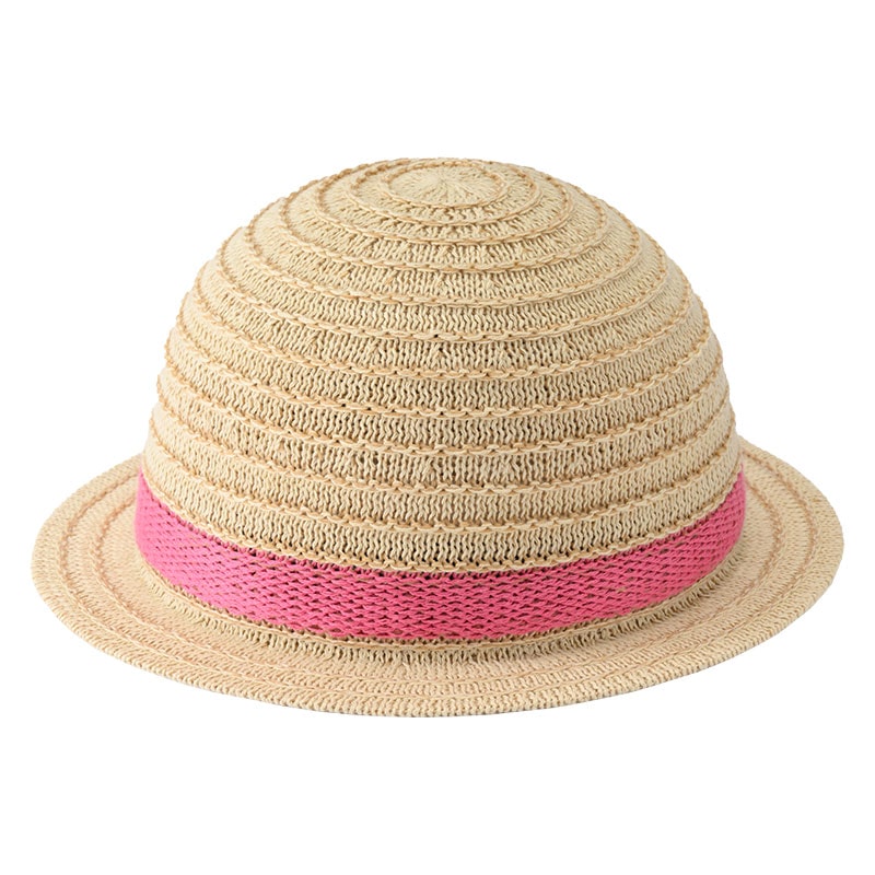 YOKOI BERET HARU（ハル）麦わら風帽子・子供用・ピンク・52cm