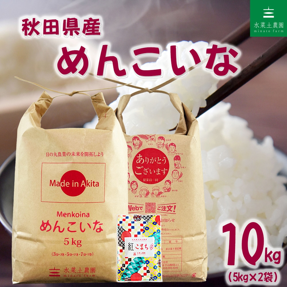 秋田県産 めんこいな 精米 10kg（5kg×2袋）令和7年産 古代米お試し袋付き