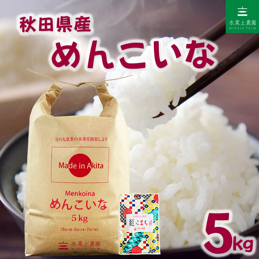 秋田県産 めんこいな 精米 5kg 令和7年産 古代米お試し袋付き