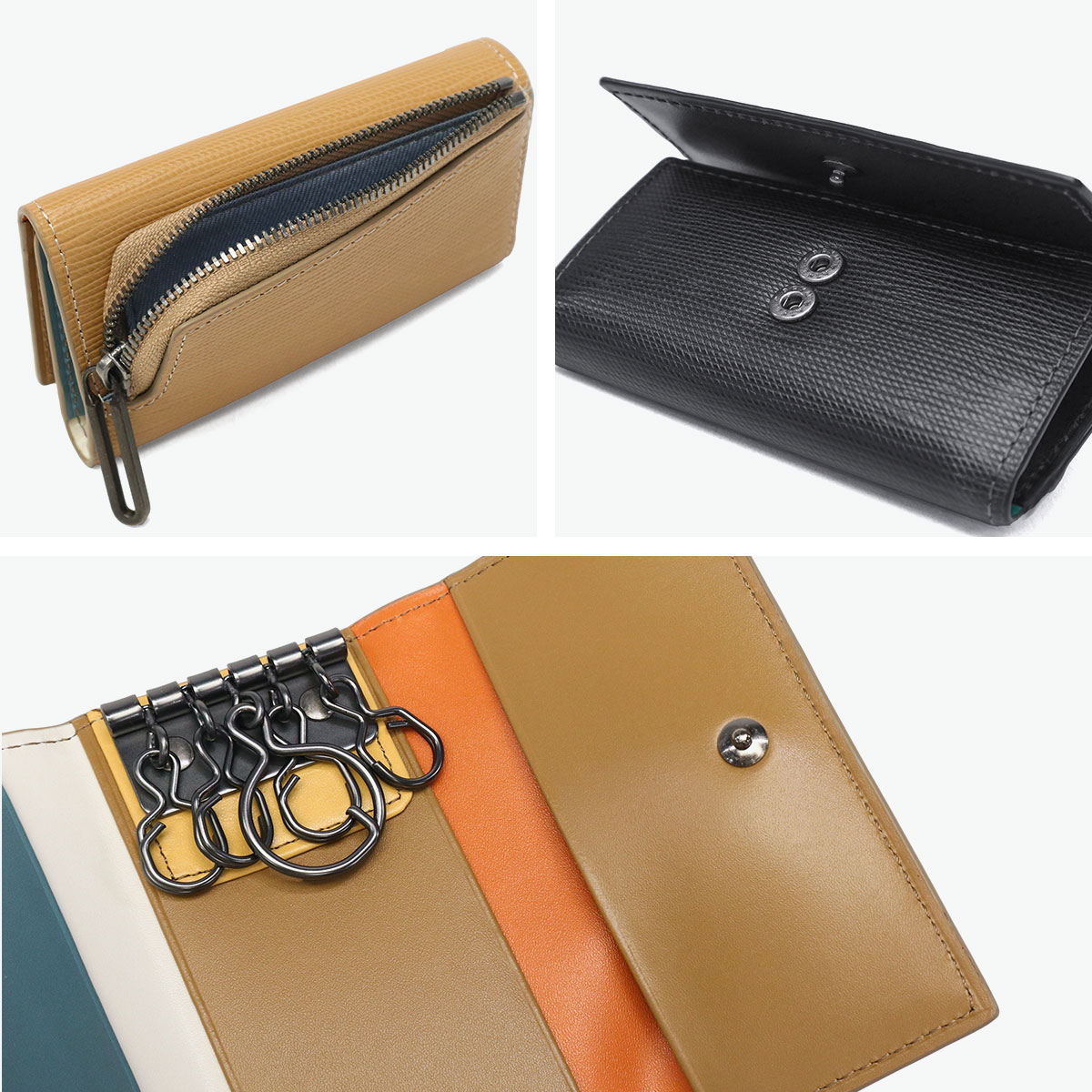 ランバン オン ブルー キーケース メンズ 本革 革 小銭入れ おしゃれ LANVIN en Bleu ブランド レザー 小銭入れ 小銭入れ付き コインケース 一体型 コンパクト キー 鍵 軽量 スタンパ 522601 コン