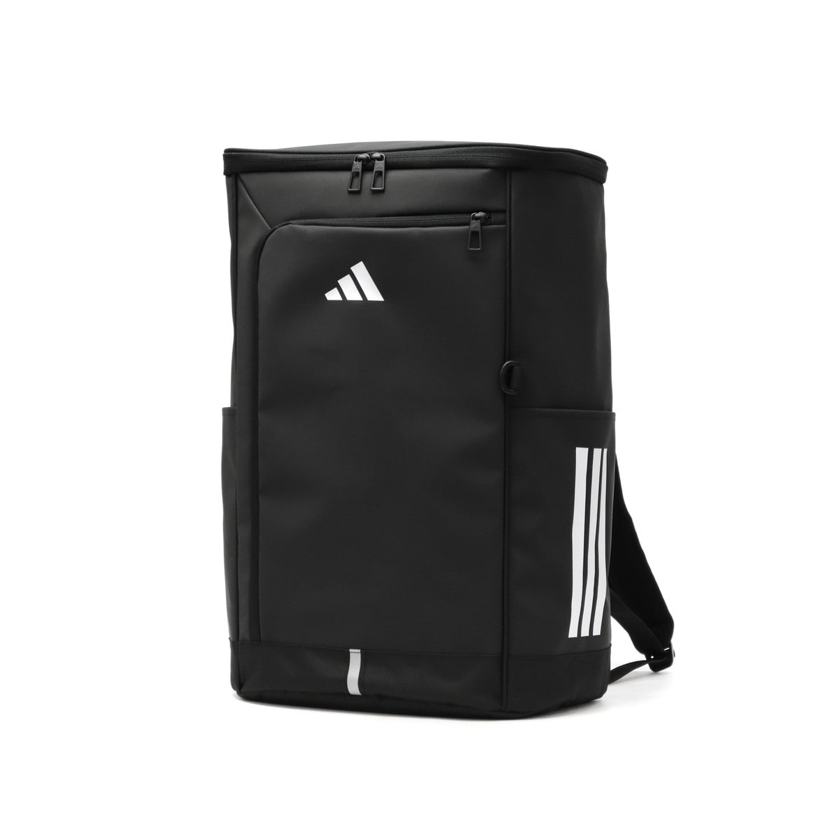 アディダス リュック メンズ レディース 大容量 adidas スクールリュック リュックサック おしゃれ 軽量 ボックスリュック ボックス スクエア 通学 学生 部活 旅行 35L B4 A4 PC収納 15.6inch 68572 新作 2025 ブラックxホワイト