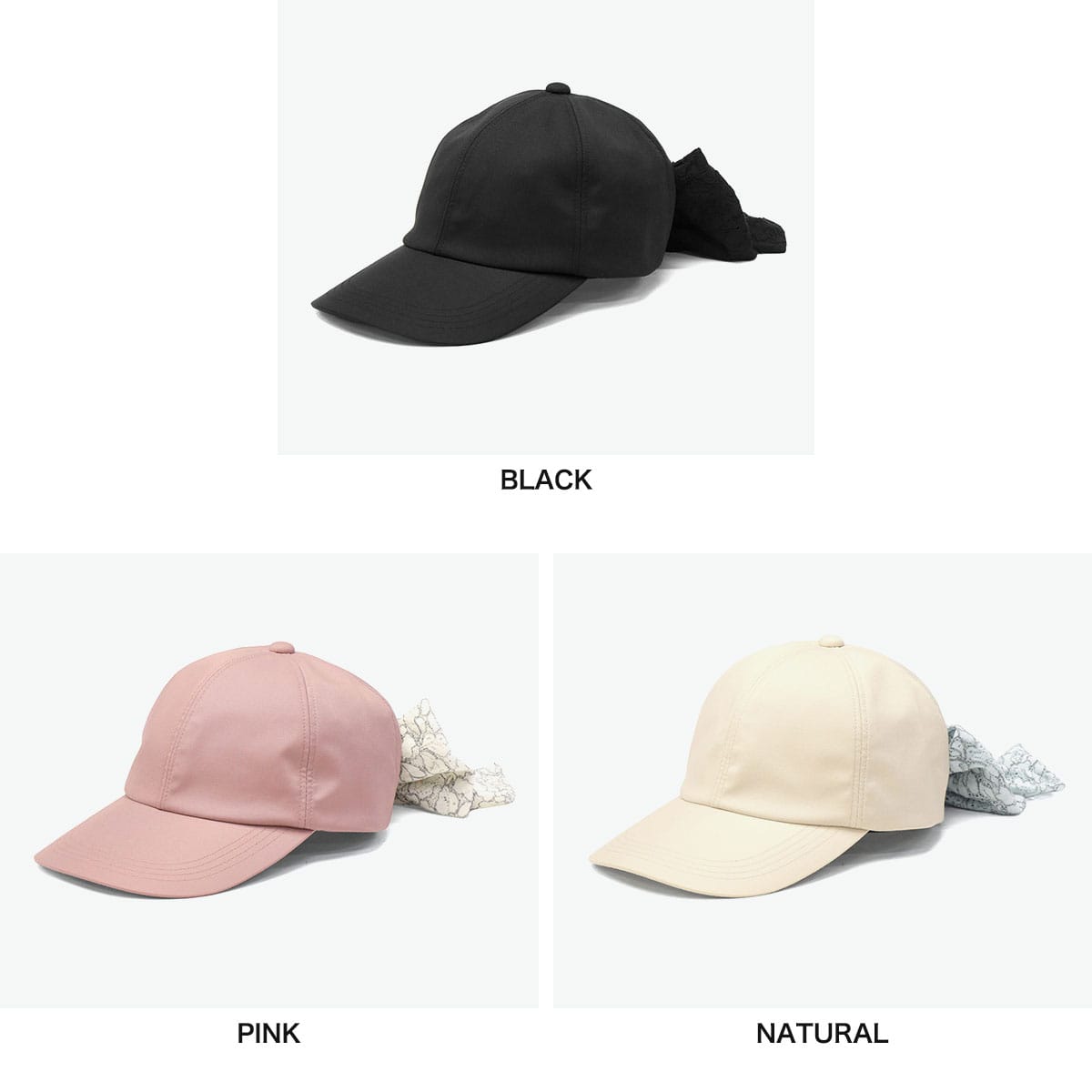 カシラ CA4LA キャップ 可愛い オシャレ リボン付き 6パネル UV