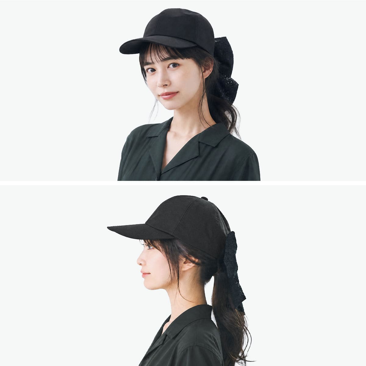 カシラ CA4LA キャップ 可愛い オシャレ リボン付き 6パネル UV