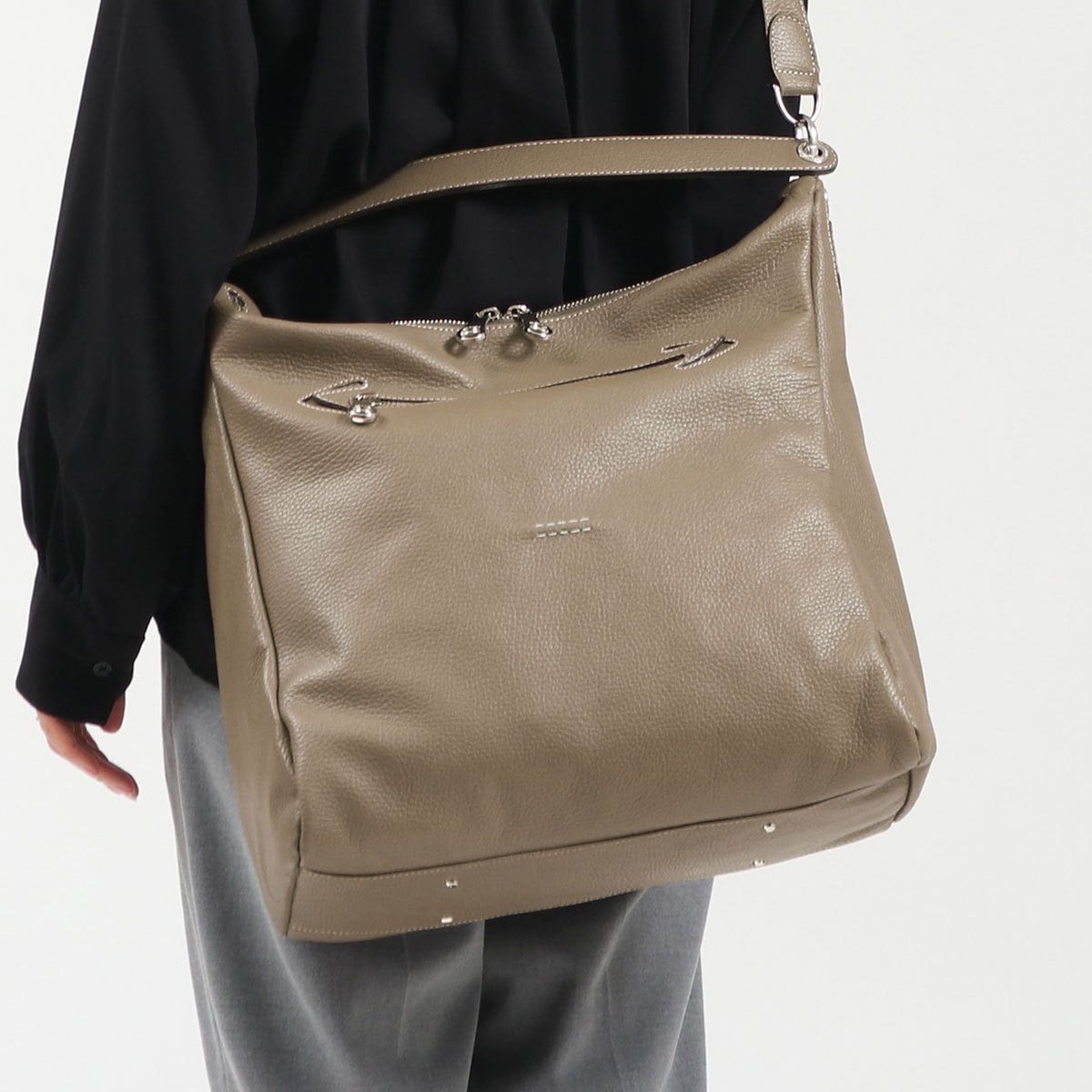 グレージュxダークブラウン