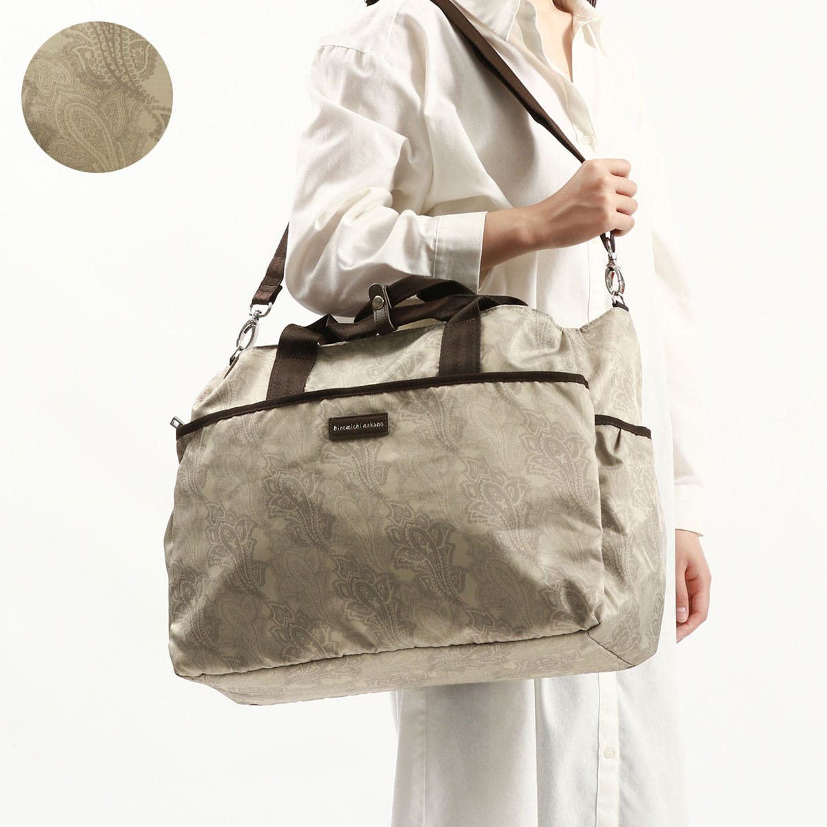 グレージュ(ペイズリー柄)