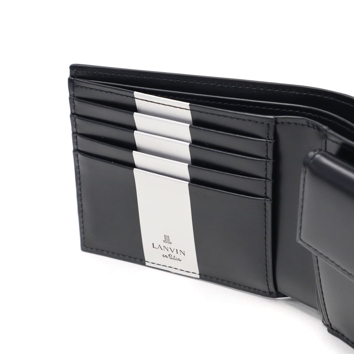 ランバン オン ブルー 財布 メンズ 二つ折 LANVIN en Bleu コンパクト ブランド 薄い 革 本革 牛革 レザー 軽量 軽い ミニ 小さめ 小さい 型押し ロゴ 小銭入れあり 二つ折り ワグラムII 504613 トープ