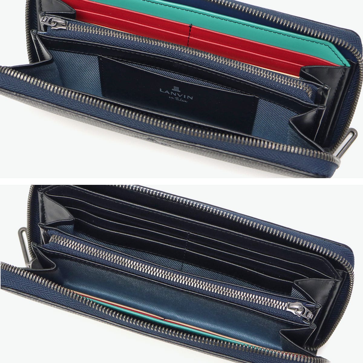 ランバン オン ブルー 長財布 メンズ ロングウォレット 小銭入れあり LANVIN en Bleu ブランド おしゃれ シンプル 大人 上品 ラウンドファスナー 財布 レザー 本革 牛革 札入れ 小銭入れ カード スタンパ 522605 クロ