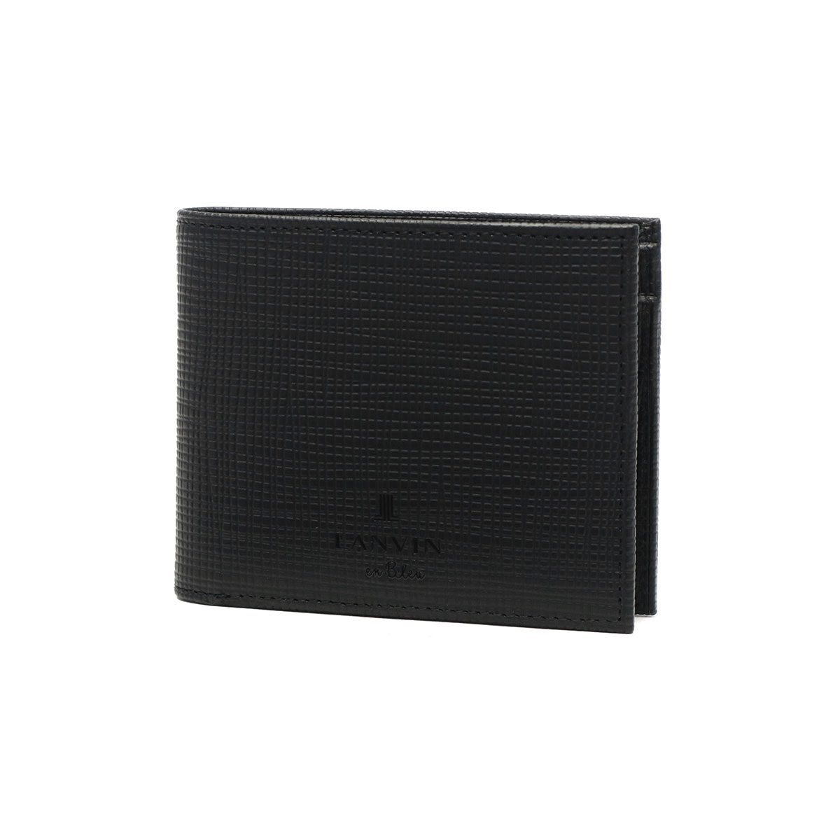 ランバン オン ブルー 二つ折り財布 メンズ 財布 小銭入れあり LANVIN en Bleu ブランド 大人 上品 コンパクト 軽量 二つ折り 二つ折 革財布 小さめ 高級感 レザー 本革 革 おしゃれ プレゼント ゼブダ 529614 クロ