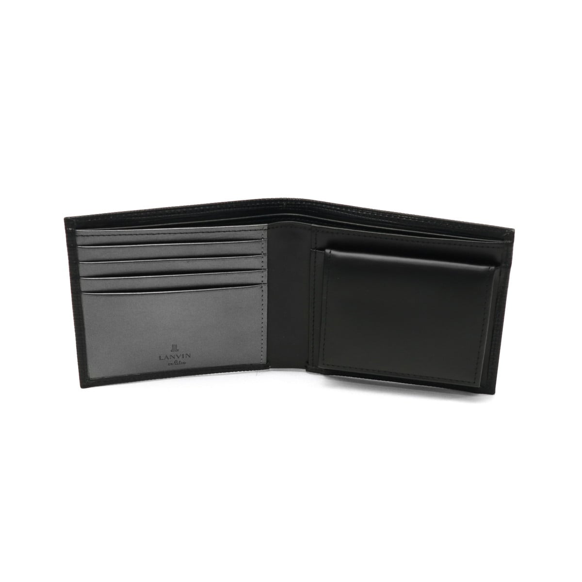 ランバン オン ブルー 二つ折り財布 メンズ 財布 小銭入れあり LANVIN en Bleu ブランド 大人 上品 コンパクト 軽量 二つ折り 二つ折 革財布 小さめ 高級感 レザー 本革 革 おしゃれ プレゼント ゼブダ 529614 クロ