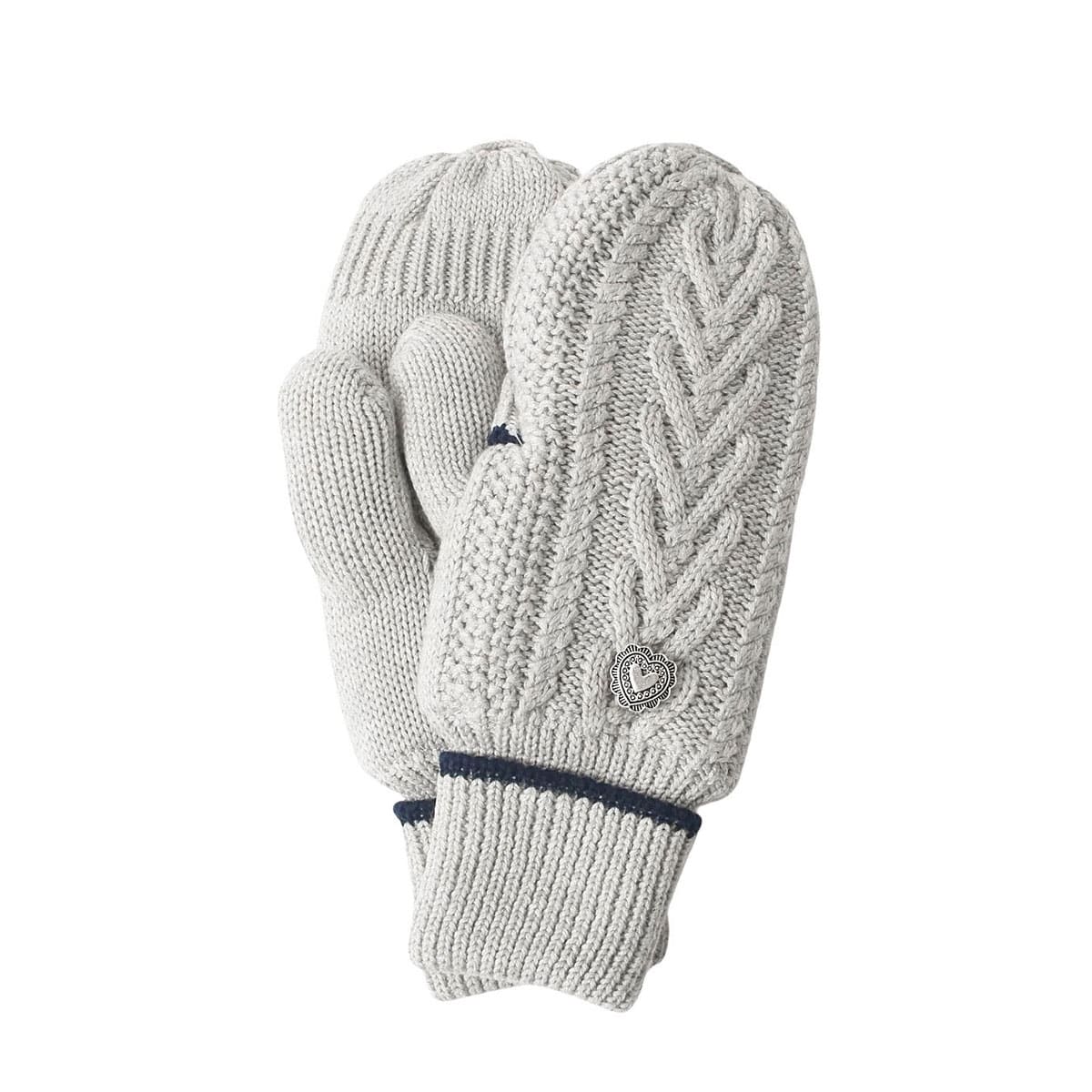 ミルクフェド 手袋 レディース 防寒 指なし MILKFED. かわいい ミトン ブランド 女性 ケーブル編み ハート グローブ 大人 人気 裏ボア フィンガーレス おしゃれ 2WAY HEART CABLE MITTENS 103254054004 ASH