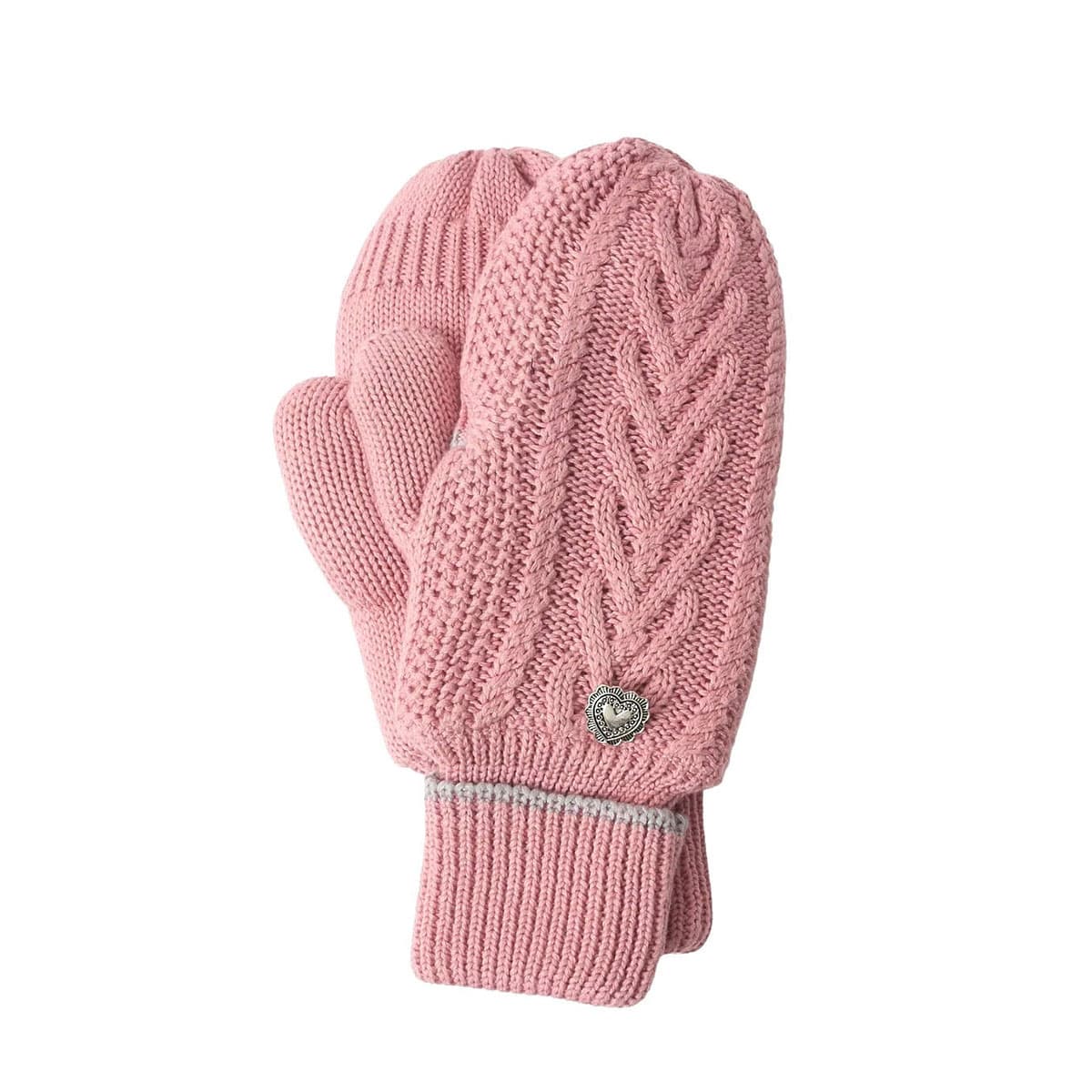 ミルクフェド 手袋 レディース 防寒 指なし MILKFED. かわいい ミトン ブランド 女性 ケーブル編み ハート グローブ 大人 人気 裏ボア フィンガーレス おしゃれ 2WAY HEART CABLE MITTENS 103254054004 LtPINK