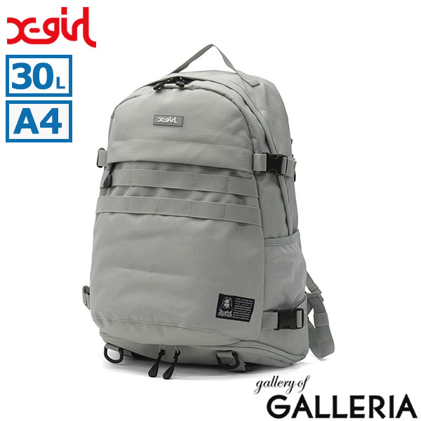 X-girl エックスガール リュック 軽量 通勤 ポケット 多い 防汚 A4 30L FACE LABEL ADVENTURE BACKPACK 105261053009