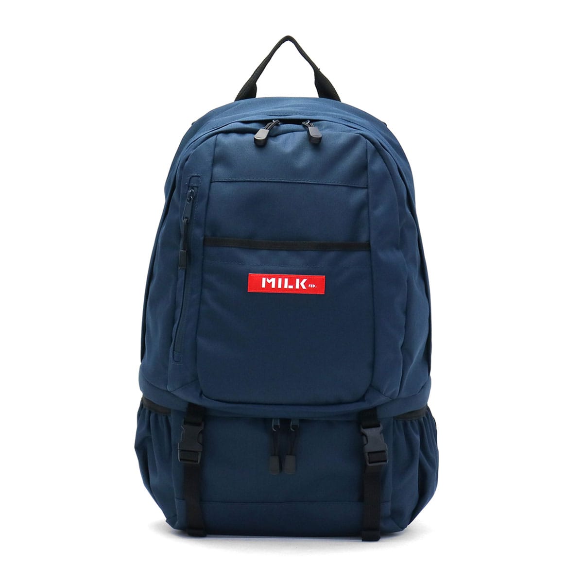 ミルクフェド リュック MILKFED. リュックサック BIG BACKPACK BAR2 バックパック バー2 B4 28L ナイロン レディース 通学 シューズ収納 ボックスロゴ 03171039