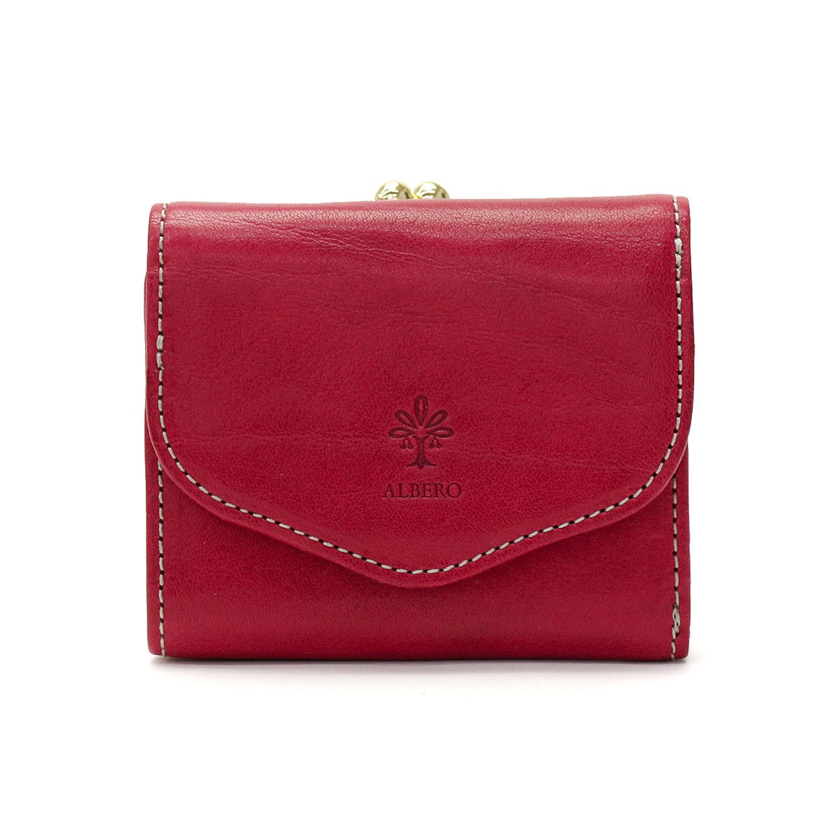 アルベロ 三つ折り財布 ALBERO 財布 PIERROT ピエロ がま口 ミニ財布 コンパクト 本革 日本製 レディース 6423