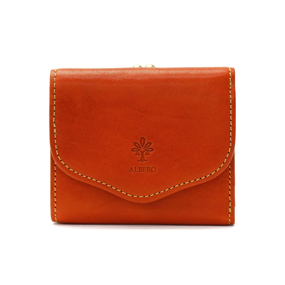アルベロ 三つ折り財布 ALBERO 財布 PIERROT ピエロ がま口 ミニ財布 コンパクト 本革 日本製 レディース 6423