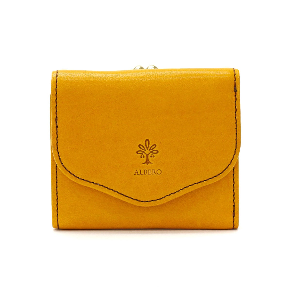 アルベロ 三つ折り財布 ALBERO 財布 PIERROT ピエロ がま口 ミニ財布 コンパクト 本革 日本製 レディース 6423