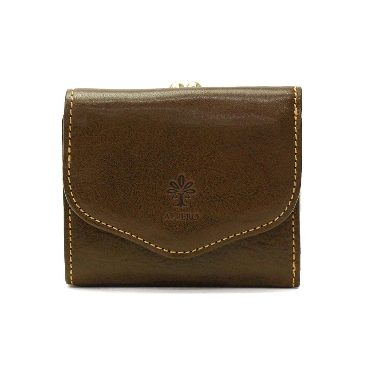アルベロ 三つ折り財布 ALBERO 財布 PIERROT ピエロ がま口 ミニ財布 コンパクト 本革 日本製 レディース 6423