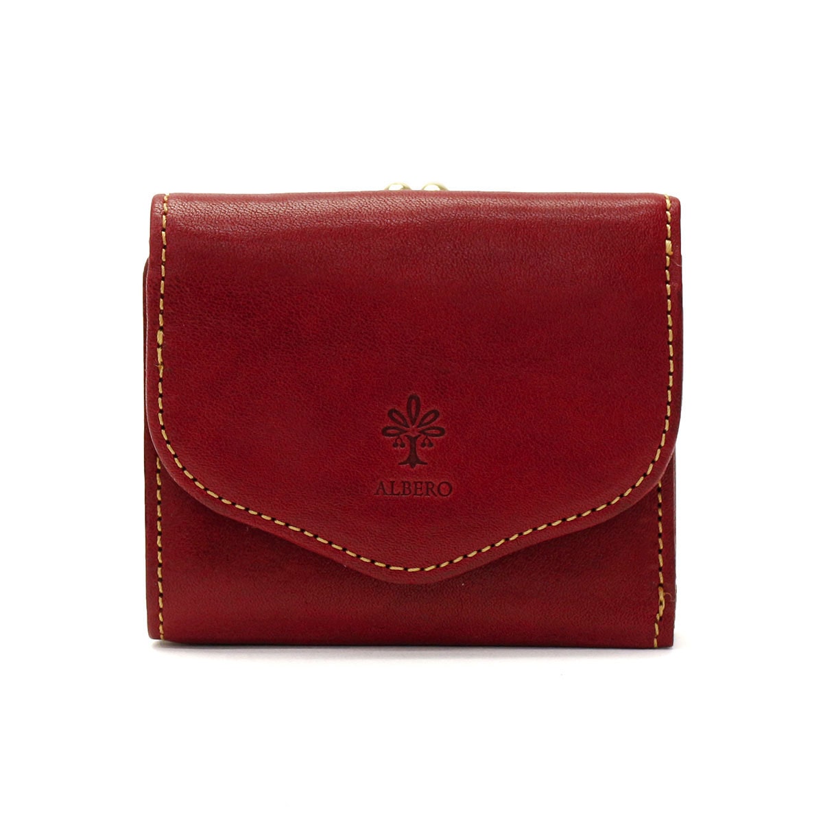 アルベロ 三つ折り財布 ALBERO 財布 PIERROT ピエロ がま口 ミニ財布 コンパクト 本革 日本製 レディース 6423