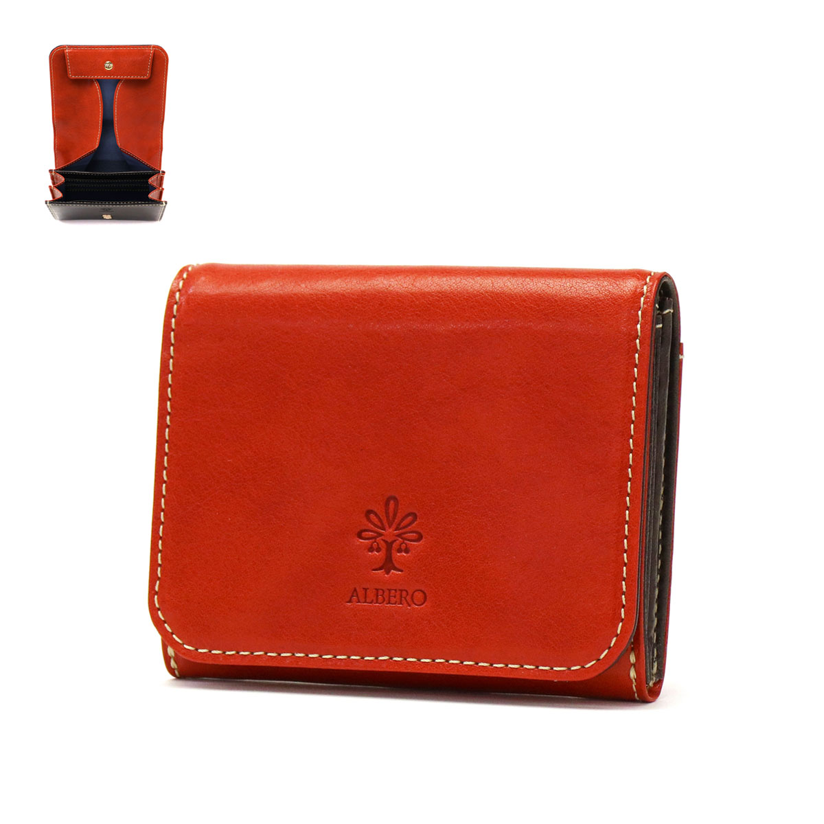 アルベロ 財布 ALBERO 二つ折り 二つ折り財布 PIERROT ピエロ 小銭入れ 軽い ミニ財布 ギフト 本革 革 日本製 レザー レディース 6435