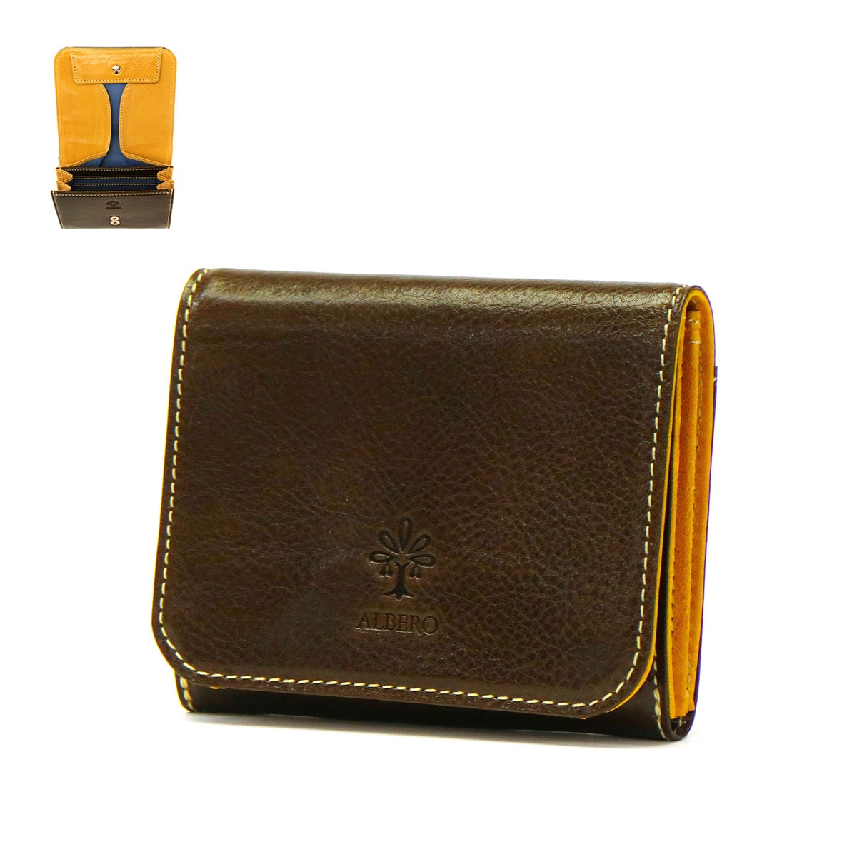アルベロ 財布 ALBERO 二つ折り 二つ折り財布 PIERROT ピエロ 小銭入れ 軽い ミニ財布 ギフト 本革 革 日本製 レザー レディース 6435