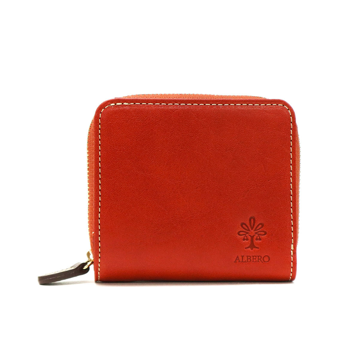 アルベロ 二つ折り財布 ALBERO 財布 PIERROT ピエロ 二つ折り 小銭入れ 小さめ ミニ コンパクト 本革 革 レザーラウンドファスナー ウォレット おしゃれ かわいい ナチュラル ブランド レディース 6430