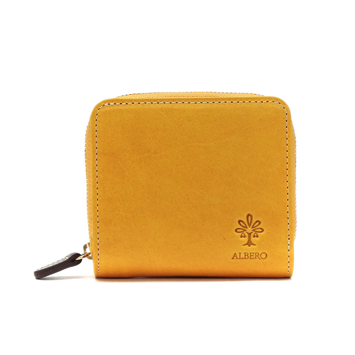 アルベロ 二つ折り財布 ALBERO 財布 PIERROT ピエロ 二つ折り 小銭入れ 小さめ ミニ コンパクト 本革 革 レザーラウンドファスナー ウォレット おしゃれ かわいい ナチュラル ブランド レディース 6430