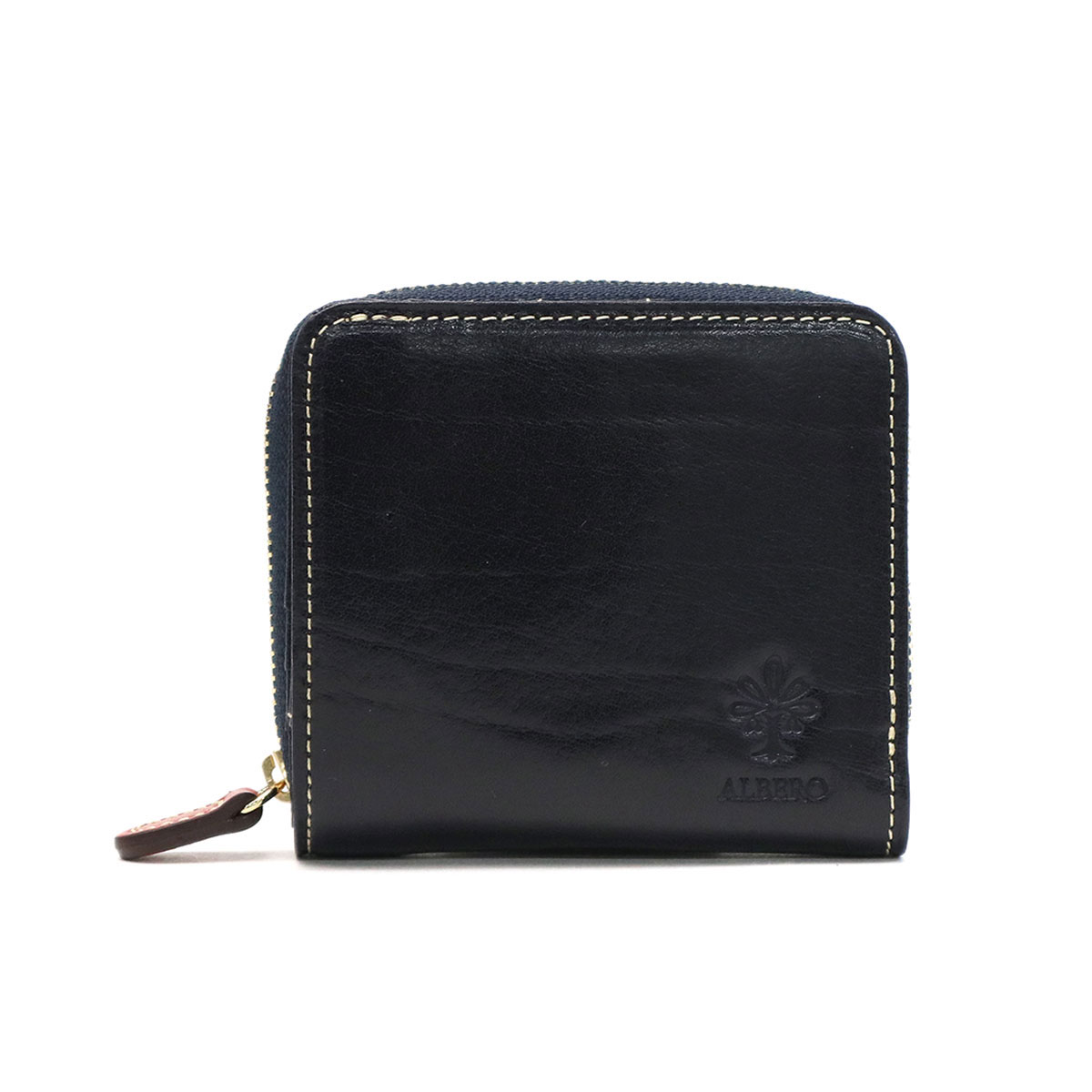 アルベロ 二つ折り財布 ALBERO 財布 PIERROT ピエロ 二つ折り 小銭入れ 小さめ ミニ コンパクト 本革 革 レザーラウンドファスナー ウォレット おしゃれ かわいい ナチュラル ブランド レディース 6430