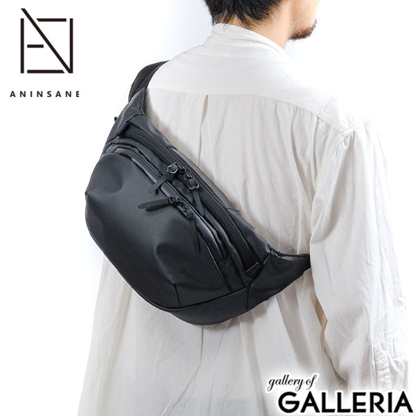 アンインセイン ボディバッグ ANINSANE ウエストバッグ バッグ 斜め掛け 軽量 軽い 横型 大きい 丈夫 耐水性 コーデュラナイロン A5 旅行 お出掛け 黒 シンプル メンズ N03