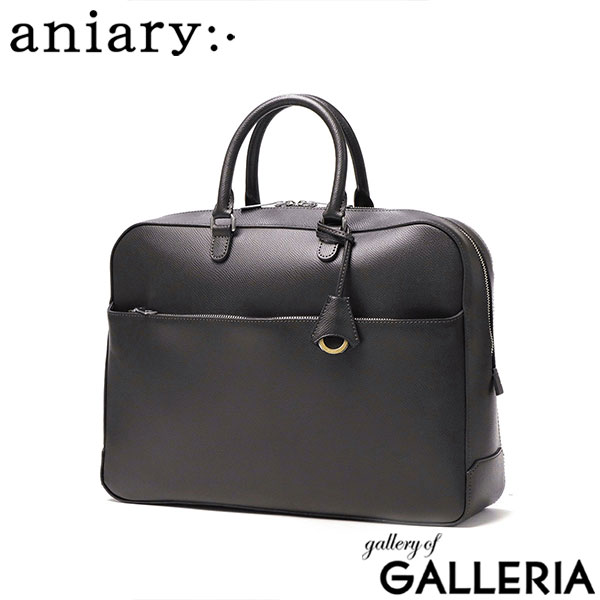 正規取扱店 アニアリ ブリーフケース 本革 革 メンズ レザー A4 自立 aniary バッグ ビジネスバッグ ブリーフ シンプル ブラック 黒 大容量 通勤 軽量 軽い 丈夫 耐水 日本製 エス-フィルムレザー 33-01000