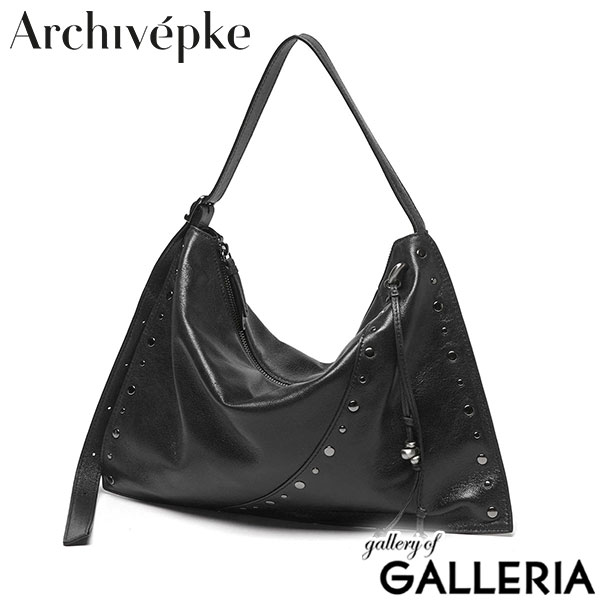 アーカイブエプク トートバッグ レディース ファスナー付き Archivepke レザー 革 肩掛け ハンドバッグ 軽量 軽い マチなし 手持ち 横型 上品 可愛い スタッズ おしゃれ B5 Freckle fold bag OVBAX25027