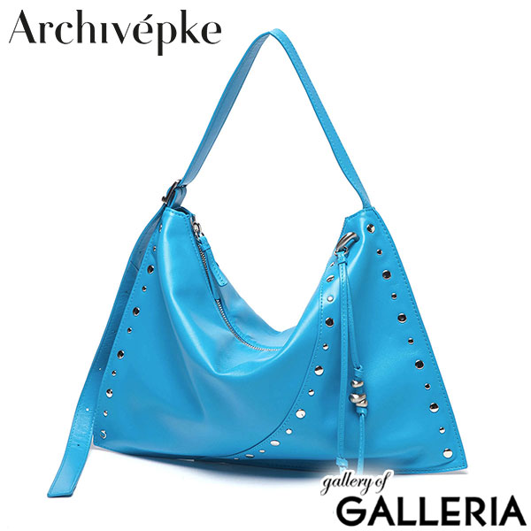 アーカイブエプク トートバッグ レディース ファスナー付き Archivepke レザー 革 肩掛け ハンドバッグ 軽量 軽い マチなし 手持ち 横型 上品 可愛い スタッズ おしゃれ B5 Freckle fold bag OVBAX25027